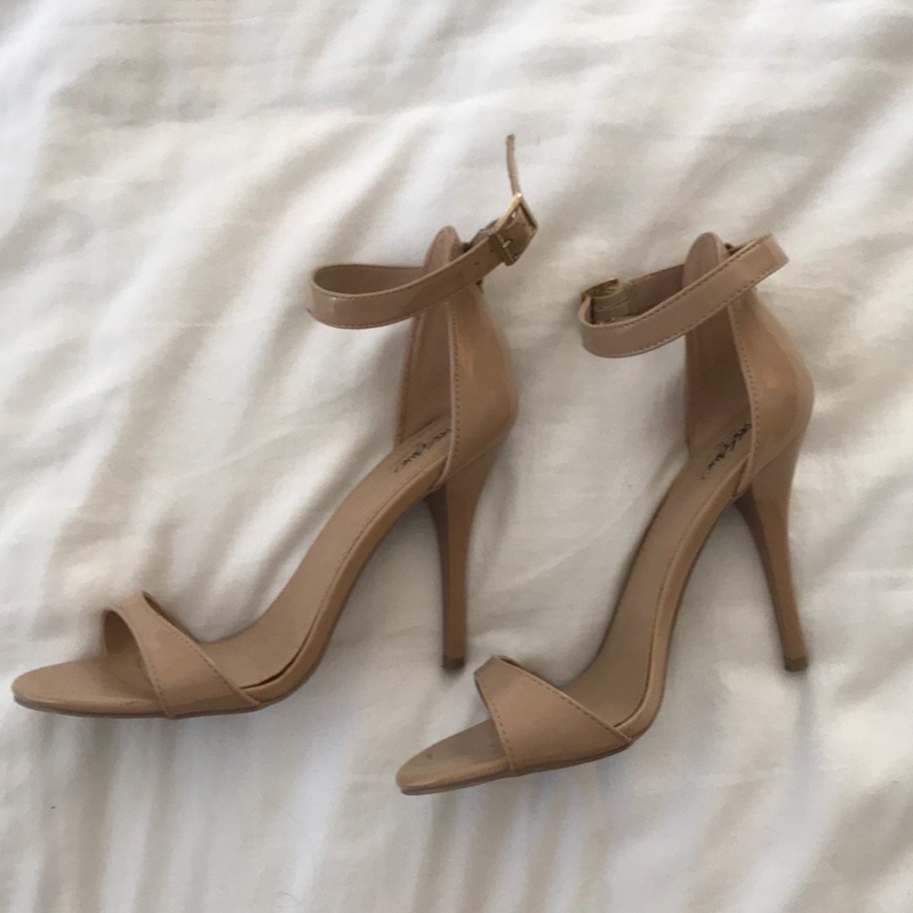 Nude Ankle Strap Heels
